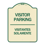 Bilingual Reserved Parking Sign Visitor Parking Visitantes Solamente