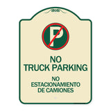 Bilingual No Parking Sign No Truck Parking No Estacionamiento De Camiones (With No Parking Symbol)