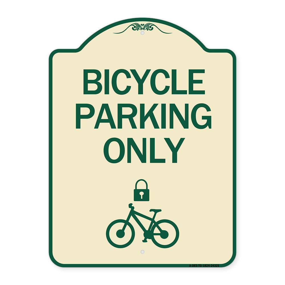 Bicycle Parking Only (With Cycle and Lock Symbol