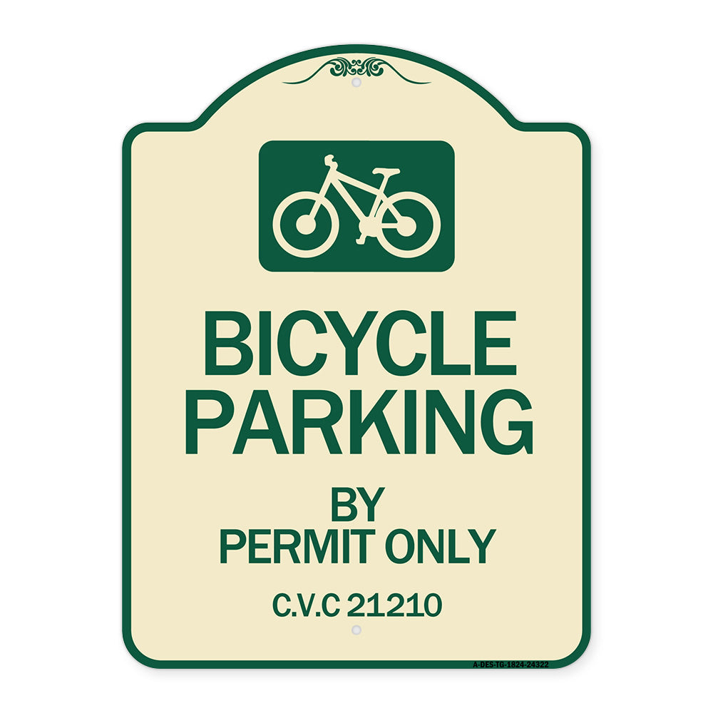 Bicycle Parking by Permit Only C.V.S. 21210 (With Bicycle Graphic)