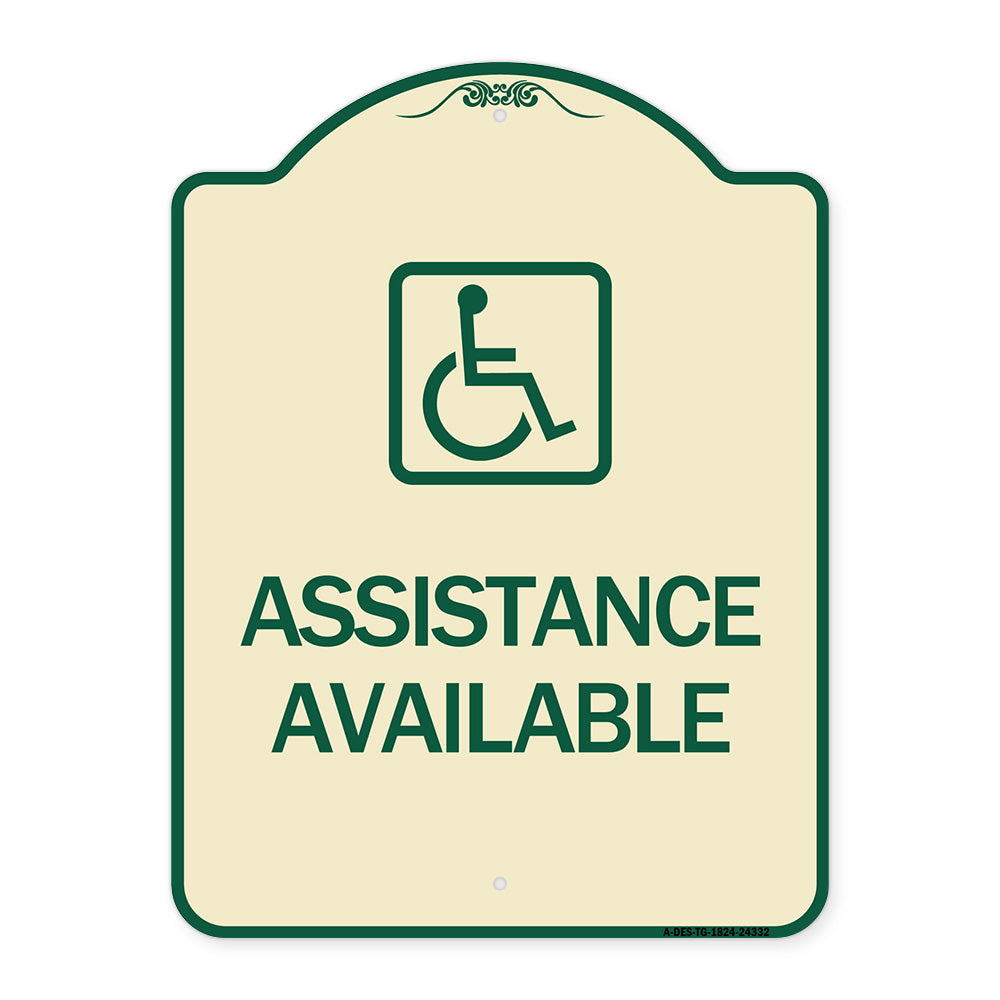 Assistance Available with Handicap Symbol