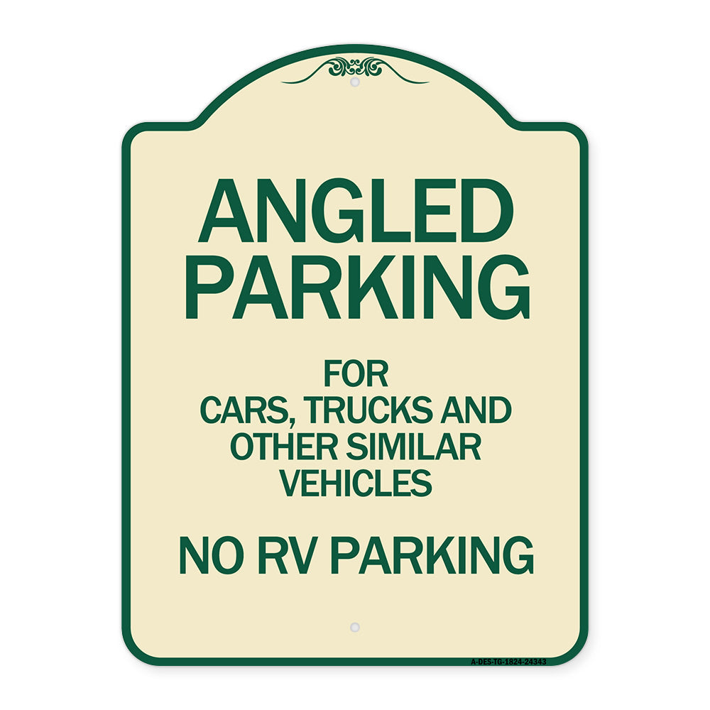 Angled Parking for Cars Trucks and Similar Vehicles - No RV Parking