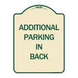 Additional Parking in Back Sign