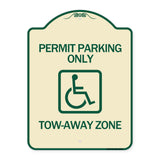 Accessible Permit Parking Only Tow-Away Zone with Symbol