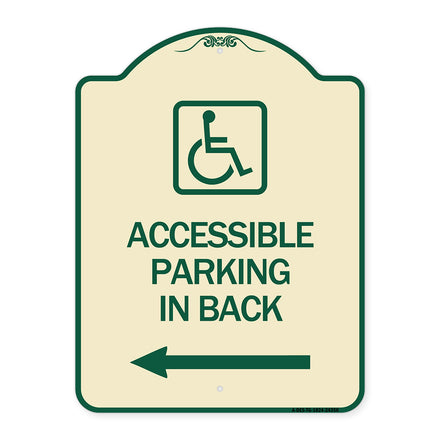 Accessible Parking on Left Arrow (With Graphic)