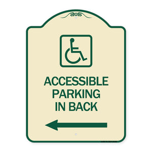 Accessible Parking on Left Arrow (With Graphic)