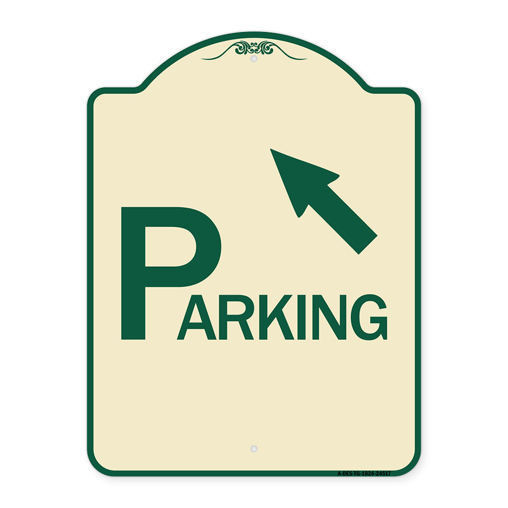 Parking with Arrow Pointing to Top Left