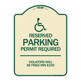 (Modern Isa Symbol) Connecticut Reserved Parking Permit Required Violators Will Be Fined Min $150
