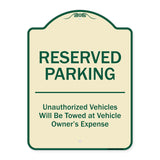 Reserved Parking Unauthorized Vehicles Will Be Towed At Vehicle Owner's Expense