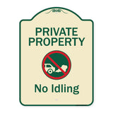 Private Property, No Idling With Graphic