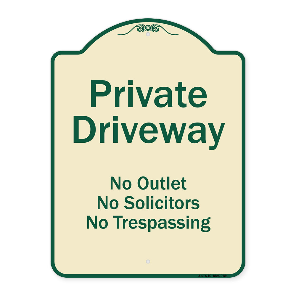 Private Driveway No Outlet Solicitors Or Trespassing