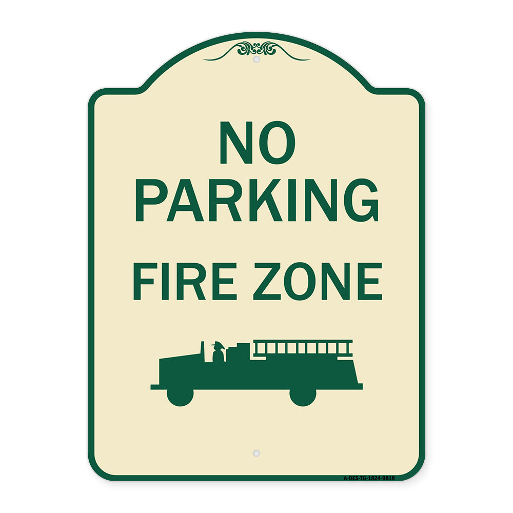 No Parking, Fire Zone With Graphic