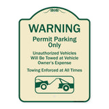 Warning Permit Parking Only Vehicles Will Be Towed At Vehicle Owners Expense Towing