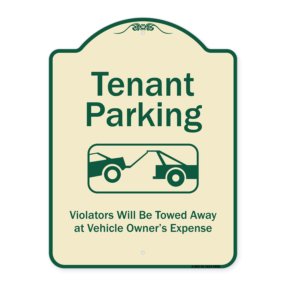 Tenant Parking, Violators Towed Away With Graphic