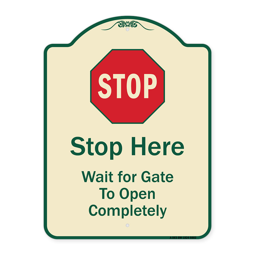 Stop, Wait For Gate To Open Completely With Symbol