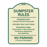 Residents Only Violators Prosecuted Bag Your Trash No Parking In Front Of Dumpster