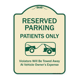 Reserved Parking Patients Only Violators Will Be Towed Away At Owner Expense With Graphic