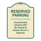 Reserved Parking Unauthorized Vehicles Will Be Towed At Vehicle Owner's Expense