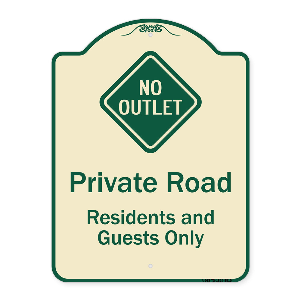 Private Road Residents And Guests Only With No Outlet Symbol