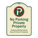 Private Property Violators Towed Away At Owner Expense With No Parking Symbol