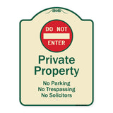 Private Property No Parking Trespassing Or Solicitors With Do Not Enter Symbol
