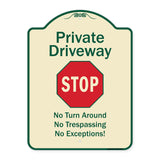 Private Driveway No Turn Around Or Trespassing No Exceptions With Stop