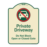 Private Driveway Do Not Block Open Or Closed Gate With No Parking Graphic