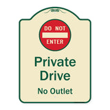 Private Drive, No Outlet With Do Not Enter Symbol