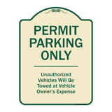 Permit Parking Only Unauthorized Vehicles Will Be Towed At Vehicle Owner's Expense