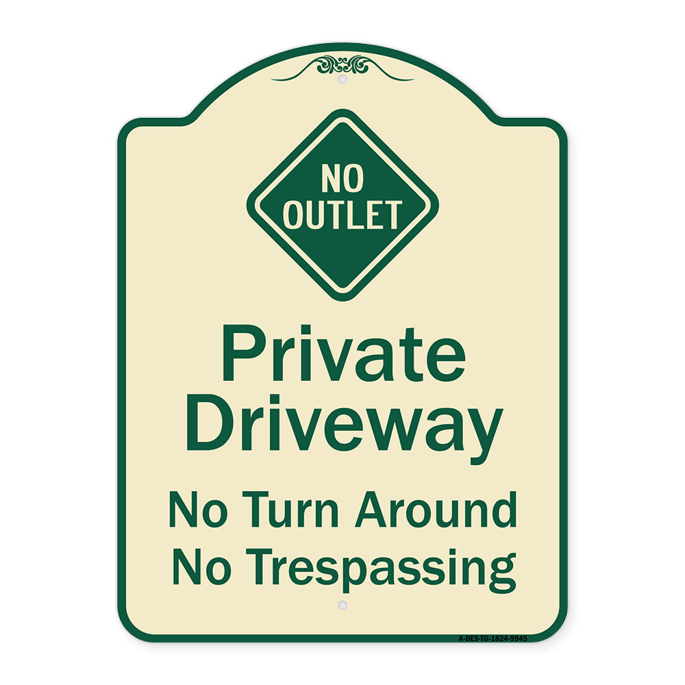 No Turn Around Or Trespassing With No Outlet Symbol
