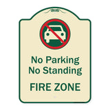 No Parking Or Standing, Fire Zone With Graphic