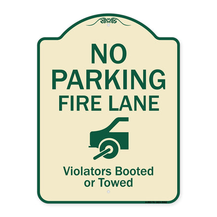 No Parking Fire Lane (With Graphic) Violators Booted Or Towed