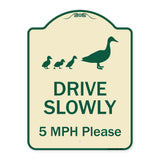 Drive Slowly 5 Mph Please With Duck And Ducklings Walking Graphic