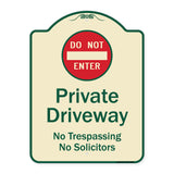 Do Not Enter Private Driveway No Trespassing Or Solicitors With Symbol