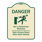 Danger Not A Pedestrian Walkway Gate Comes Down After Each Vehicle