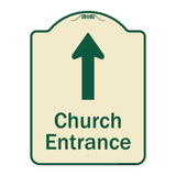 Church Entrance Ahead With Up Arrow