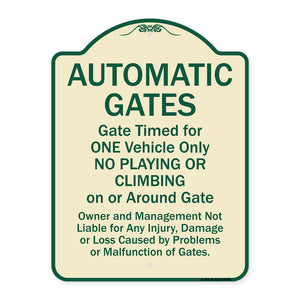 Automatic Gates, Gate Timed For One Vehicle Only