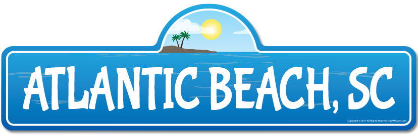 Atlantic, SC South Carolina Beach Street Sign