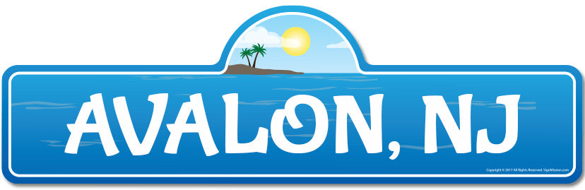 Avalon, NJ New Jersey Beach Street Sign