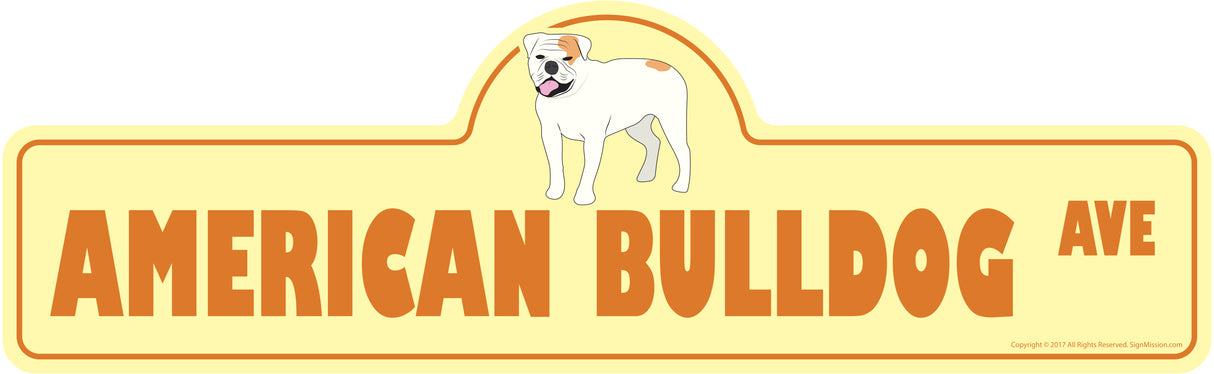 American Bulldog Street Sign