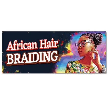 African Hair Braiding Banner