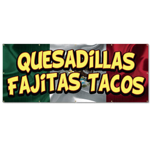 Quesadillas Fajitas Tacos Banner