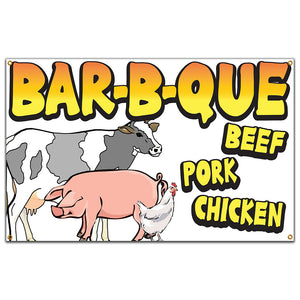 Bar-B-Que Beef Pork Chicken Banner