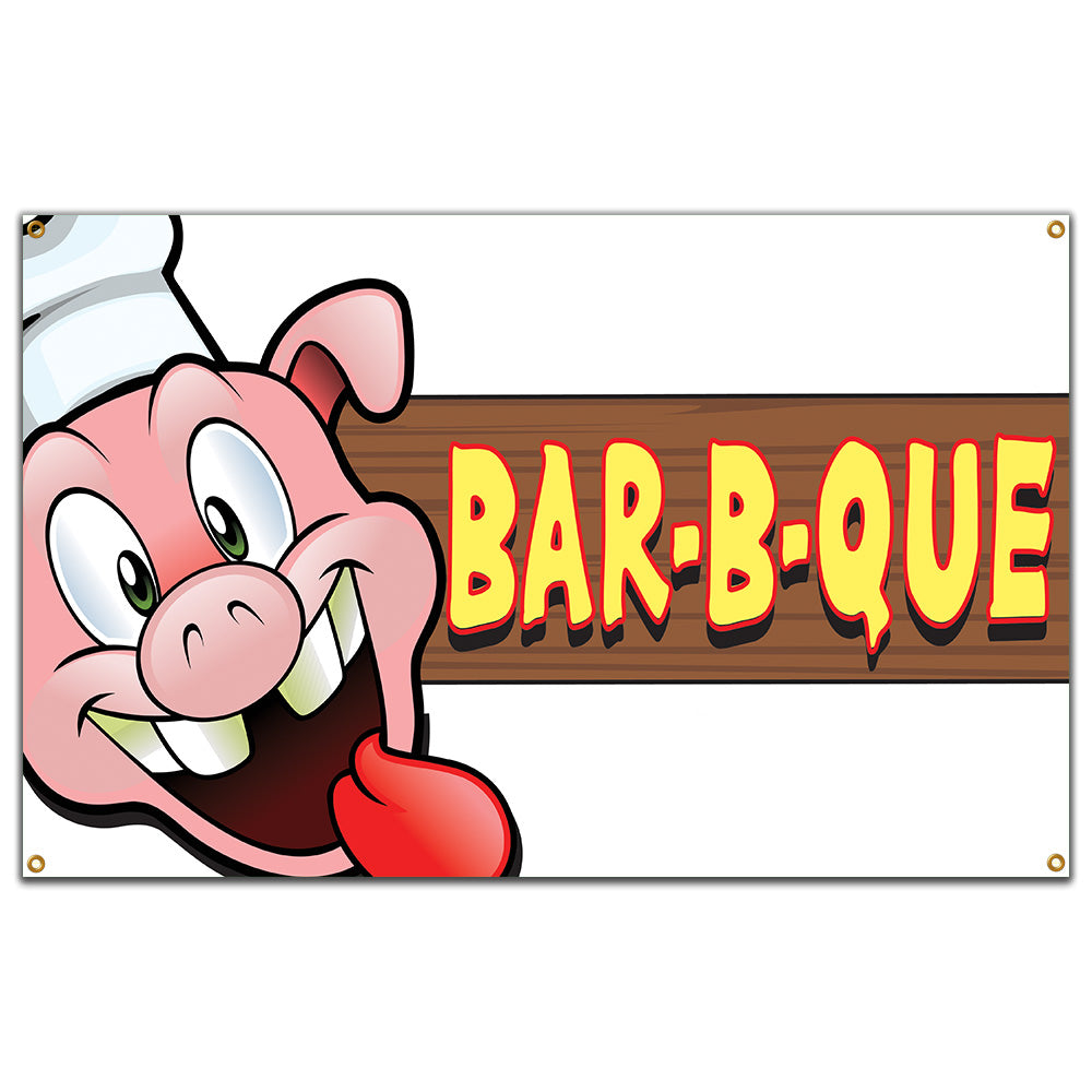 Bar-B-Que Pig Sign Banner