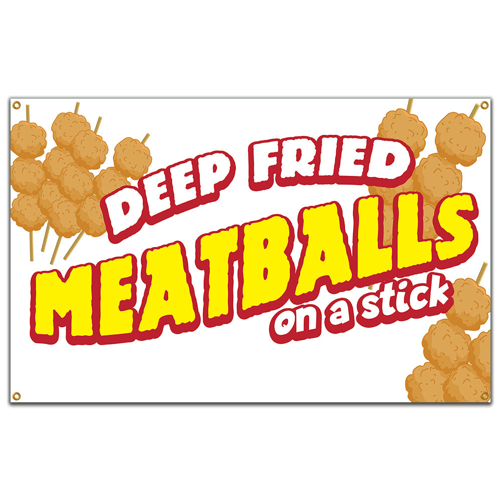 Deep Fried Meatballs On A Stick Banner