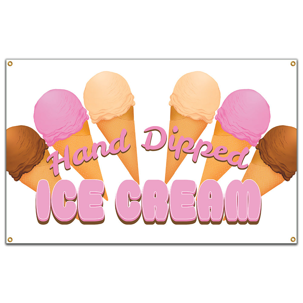 Hand Dipped Ice Cream Banner