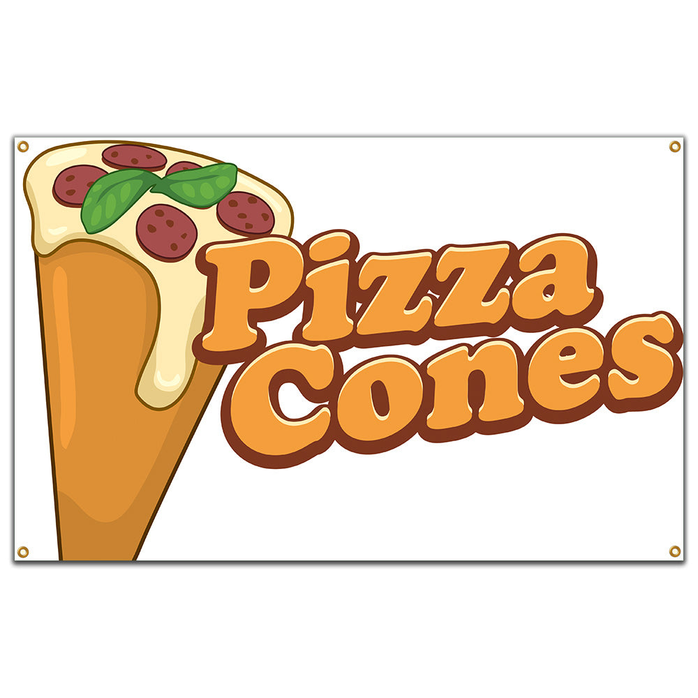 Pizza Cones Banner