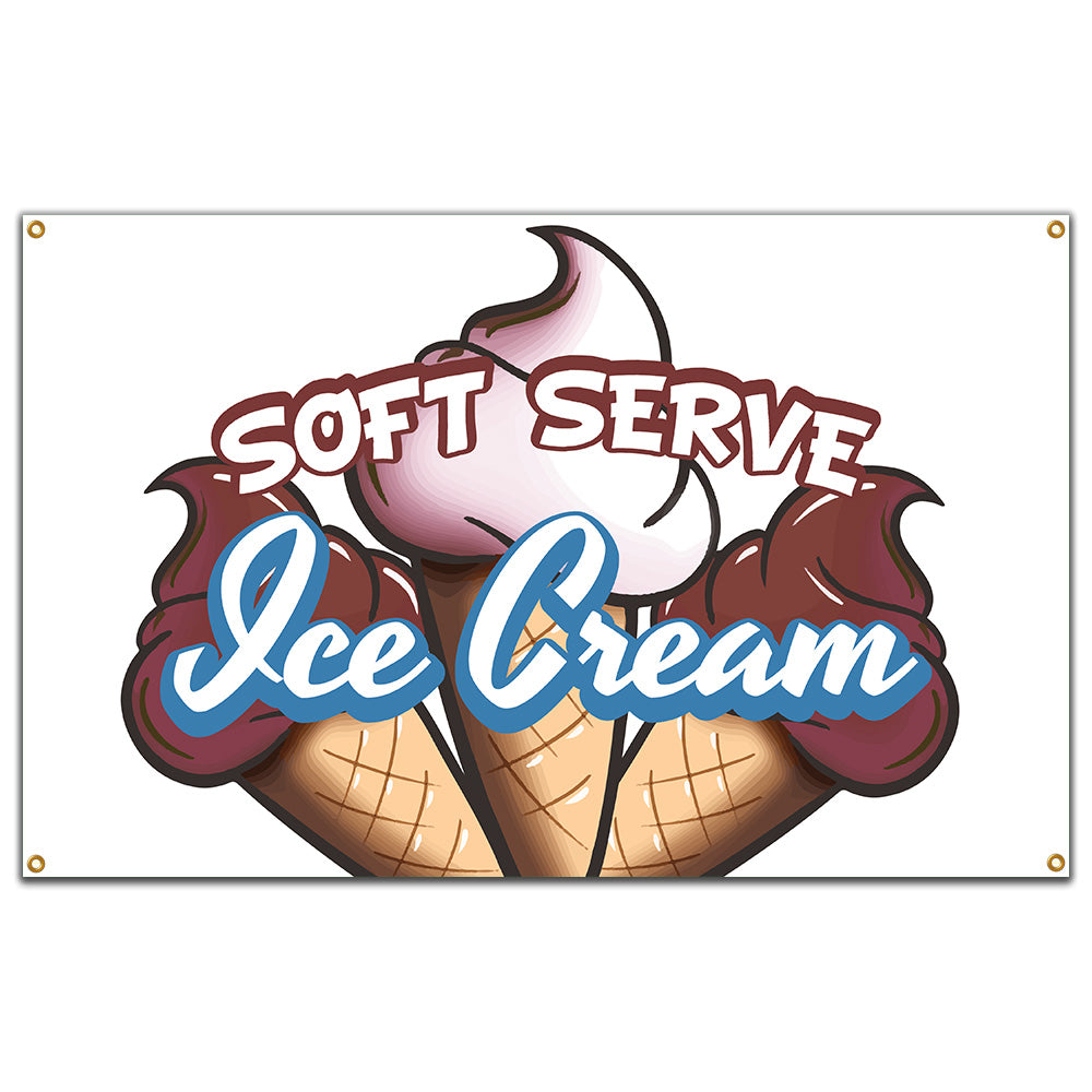 Soft Serve Ice Cream Banner