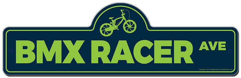 Bmx Racer Street Sign