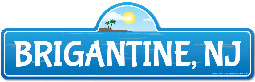 Brigantine, NJ New Jersey Beach Street Sign